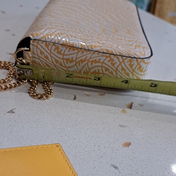 NIB Fendi Gold and FF Vertigo Print Leather Clutch - Picture 11 of 14